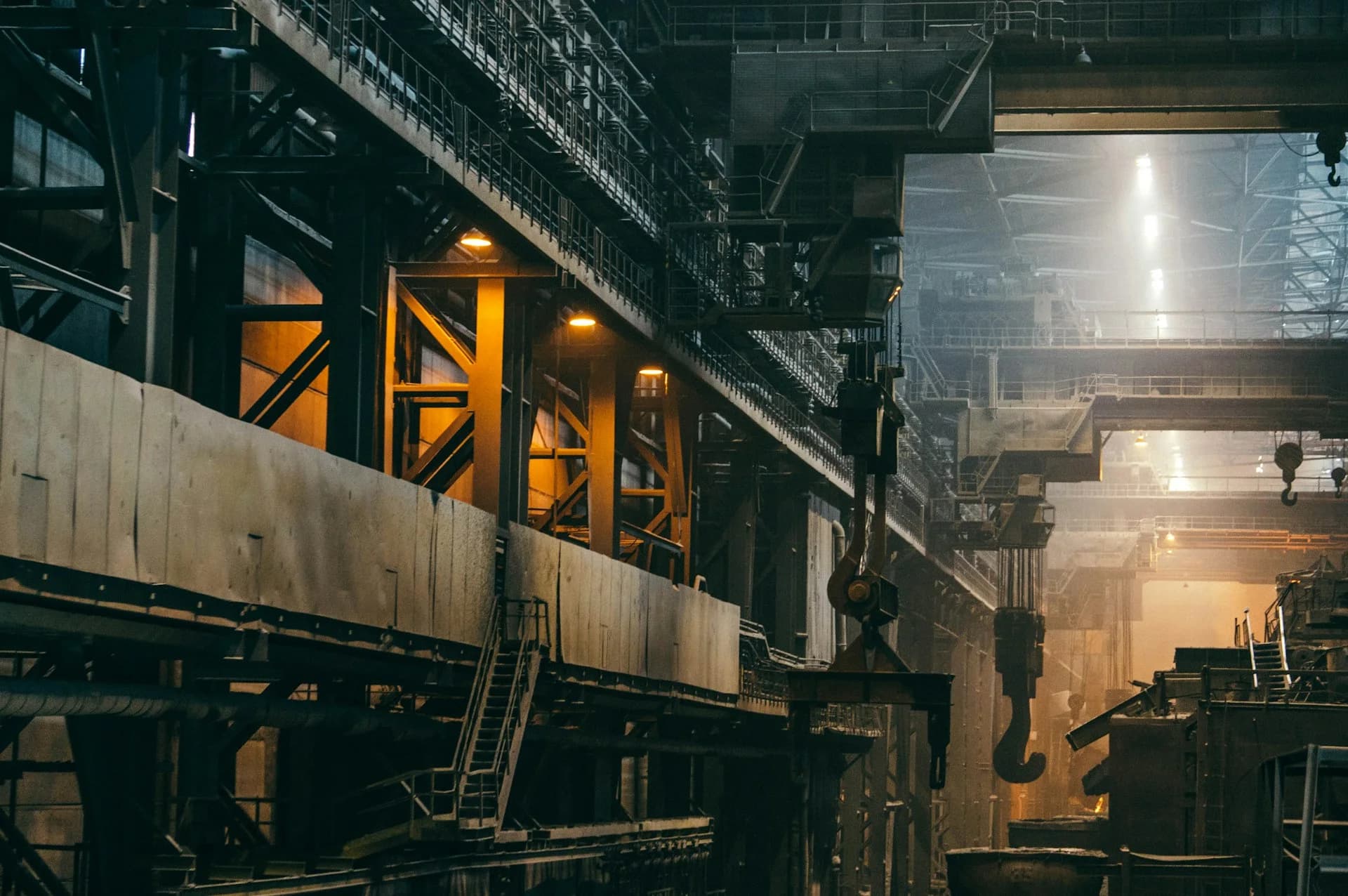 A steel production hall, shown as an illustrative industrial setting